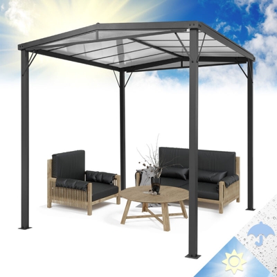 Pantheon Solid Sky Flat pergola pensilina 3x3m policarbonato grigio