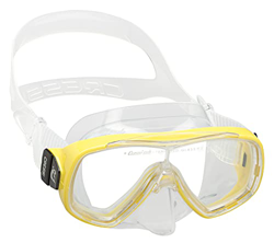 Cressi Ondina Jr, Maschera Subacquea a Vetro Unico Unisex Bambini, Trasparente/Giallo, Taglia Unica precio