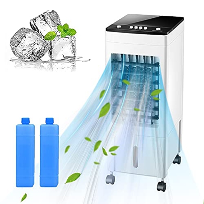 Dripex 4 IN 1 Mini Condizionatore Raffreddatore d'aria Portatile Evaporativo Ventilatore Raffrescatore Umidificatore Air Cooler con 3 Velocità, 3 Moda