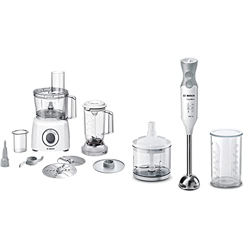 Bosch Mcm3200W Multitalent 3 Robot Da Cucina Compatto, 800W, Bianco/Grigio 375 X 220 X 260Mm & Ergommixx Mixer A Immersione, Frullatore, 600 W, 70 Dec precio