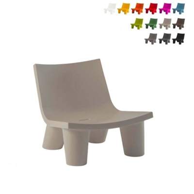 Sedia Design Moderno Poltrona Lounge Stile Afro Per Casa Bar Locali Low Lita | Grigio chiaro - Slide
