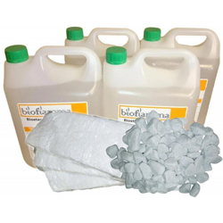 Kit Accessori Camini 20 lt Bioetanolo Italiano + 3 Fibre Ceramiche + Pietre Bianche precio