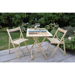 Promo set giardino tavolo Price + 4 sedie "Happy Hour" in legno naturale precio