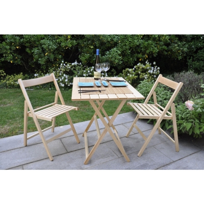 Promo set giardino tavolo Price + 4 sedie "Happy Hour" in legno naturale