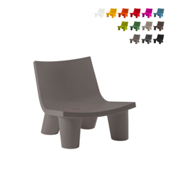 Sedia Design Moderno Poltrona Lounge Stile Afro Per Casa Bar Locali Low Lita | Grigio - Slide características