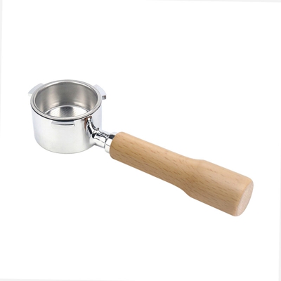 Portafiltro senza fondo per caffe da 51 mm con cestello del filtro e manico in legno di ricambio per macchina da caffe EC680 EC685 Delonghi Filtri in