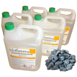 Kit Biocamino 25 lt Bioetanolo Italiano + Pietre Nere Decorative en oferta