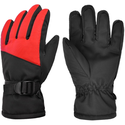 Guanto da sci per bambini Guanto da sci invernale caldo da snowboard Guanto da sci caldo idrorepellente Guanto impermeabile,modello: Rosso L