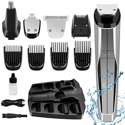 Tagliacapelli Elettrico, Tagliacapelli/Rasoio/Tagliabordi/Tagli per naso e orecchie/Rifinitore di precisione, 5 in 1 Tagliacapelli Uomo, Con 3pezzi Pe