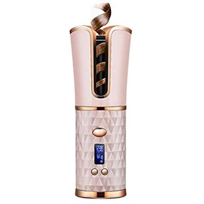 Arricciacapelli automatico senza fili arricciacapelli con batteria ricaricabile integrata, fibbia in ceramica portatile ideale per viaggi e viaggi
