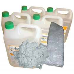 Kit Biocamini 25 lt Bioetanolo Italiano + Pietre Bianche +1 Fibra Ceramica precio