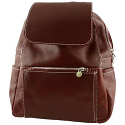 Zaino Unisex In Vera Pelle Colore Rosso - Pelletteria Toscana Made In Italy - Zaino precio