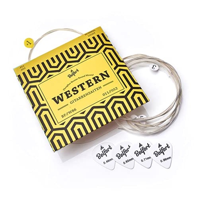 Corde per chitarra western ★ eccezionali corde in acciaio, fosforo, bronzo per chitarra western & chitarra acustica (set a 6 corde) | Bonus: eBook (li