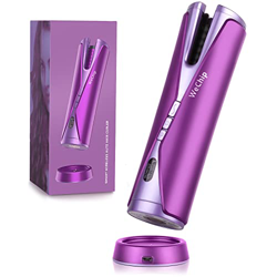 WeChip Ferro Arricciacapelli Automatico,Professionale Ferro Arricciacapelli senza Cordone con LCD display,Bigodino Portatile Ricarica con USB e dock d precio