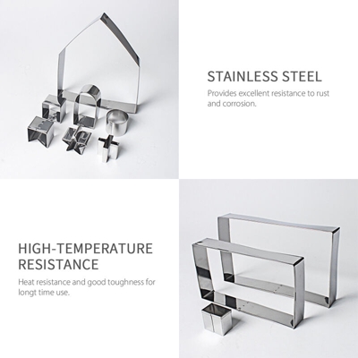 10 pezzi di Natale casa di pan di zenzero tagliapasta set di stampi formine per biscotti biscotti tagliapasta per fondente ciambelle festa dessert