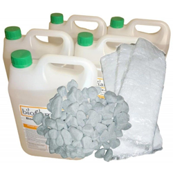 Kit Accessori Biocamino 25 Lt Bioetanolo Italiano + 3 Lane di Vetro + Pietre Bianche precio