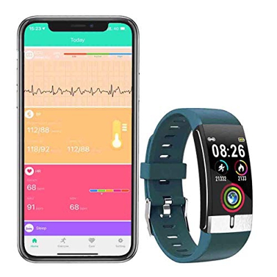 ECG e Orologio da Polso cardiofrequenzimetro PPG Orologio da Fitness per attività Fisica Fitness Tracker Step Counter Smart Braccialetto Schermo a Col