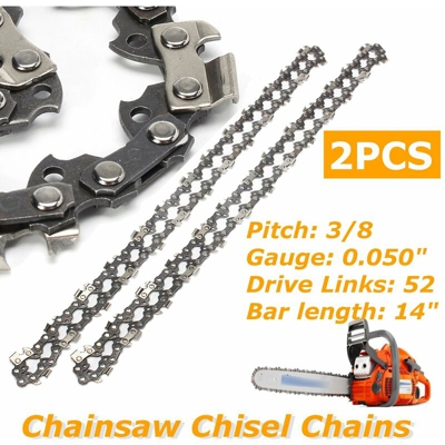 2 pezzi 14 pollici 3/8 0,050 "52 DL Bar Chainsaw Semi-Chisel