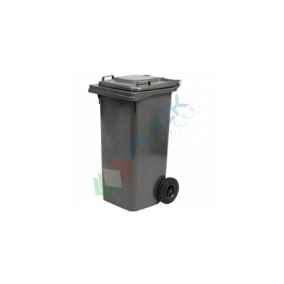 Bidone spazzatura per la raccolta differenziata rifiuti, capacità 80 Lt, certificato UNI EN 840, per uso esterno, colore grigio scuro