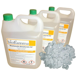 Pacchetto Biocamini 15 lt Bioetanolo Biofiamma e Pietre Bianche en oferta