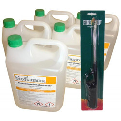 Kit Caminetti 25 Litri Bioetanolo Italiano e 1 Accendino Ricaricabile en oferta