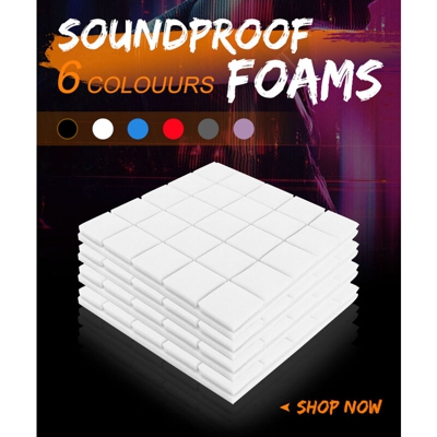4 pezzi 500x500x50mm Schiuma acustica per studio musicale Schiuma insonorizzante Assorbimento KTV Schiuma (bianca, B-500x500x50mm)