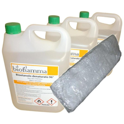 Kit Biocamini 15 Lt Bioetanolo Made in Italy Biofiamma + 1 lana di Vetro precio