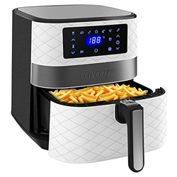LLIVEKIT Friggitrice ad Aria Calda Airfryer con Display LED Digitale Friggitrice senza Olio 5,5L 1700W Cestello Rimovibile Antiaderente 7 Programmi Pr características