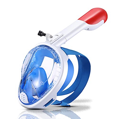 azamp Maschera Subacquea Integrale,Maschera per Snorkeling Anti-Appannamento e Anti-Perdite Maschera Subacqueacon Vista Panoramica a 180 Respirazione 