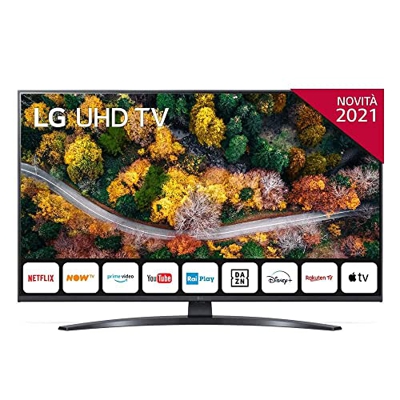LG 43UP78003 SMART TV 4K Ultra HD 43" 2021 Processore Quad Core 4K, Wi-Fi, webOS 6.0, Google Assistant e Alexa Integrati, Telecomando Puntatore [Certi