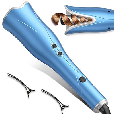 Arricciacapelli automatico, ferro arricciacapelli automatico con 4 impostazioni di temperatura e 3 tempi, pinza per capelli con funzione di chiusura a
