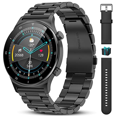 Smartwatch per telefono Android e IOS con 1,32"Touch Screen,Attività Fitness Tracker Frequenza della frequenza cardiaca Sleep Monitor, IP68 Pedometro 