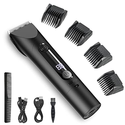4UMOR Tagliacapelli Uomo Professionale 2500mAh Lame in Ceramica con Led Display Rasoio per Capelli con 3 Livelli Potenza Antiscivolo senza Fili