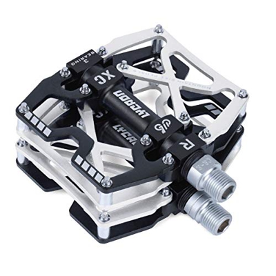 Pedali per Bicicletta, Pedali MTB Antiscivolo Resistente in Lega di Alluminio Lavorato a CNC, per Pedali Bici da Montagna MTB BMX da 9/16" (Argento)