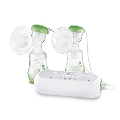MAM Tiralatte 2in1 Doppio Elettrico e Manuale, contiene 1 Coppa di Silicone morbida, 2 Biberon Easy Start Anti-Colic 160ml con Tettarelle misura 1 (0+