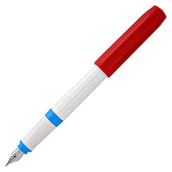 Kaweco Perkeo 10001825 - Penna stilografica Retro Block M, in plastica, 14 cm, colore: Bianco/Blu/Rosso en oferta