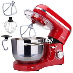 Arebos Impastatrice Robot da Cucina 1500W | Rosso | Mixer Cucina 6L | Basso Rumore | Multifunzione Impastatore Planetario Professionale con Ganci, Fru precio