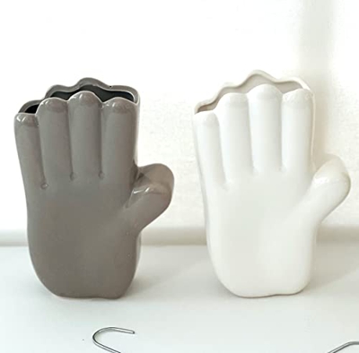 Umidificatore Termosifoni -SET DA 2 - Evaporatori d’Acqua con Motivo Mano per Umidificare l’Aria della Stanza in Ceramica (2 Pezzi - Mano) in due vari