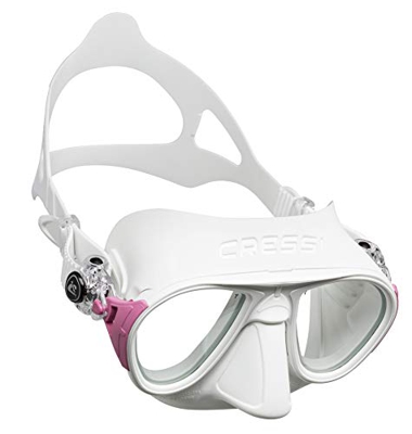 Cressi Calibro Mask, Maschera Subacqua Professionale Antifog per Apnea, Immersioni Unisex Adulto, Bianco/Rosa