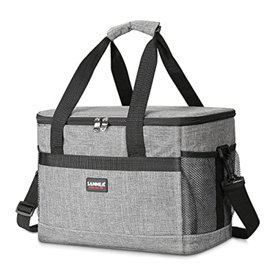 Grande borsa termica pieghevole da 20 l, a prova di perdite, borsa termica per il pranzo, riutilizzabile, per ufficio, viaggi, spiaggia, picnic, campe