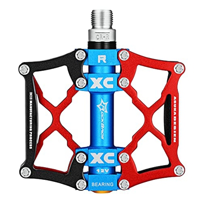 ROCKBROS Pedali Bici MTB in Alluminio con Cuscinetti Sigillati Pedali Asse 9/16 pollici per Bicicletta MTB Bici Pieghevole Taglia CNC Accessori Bici