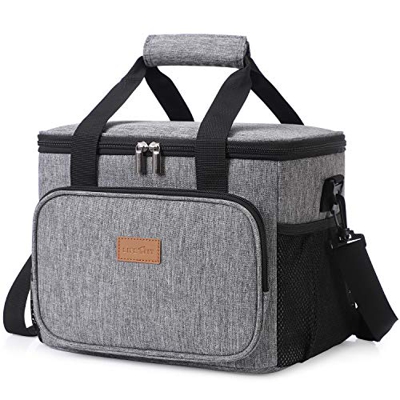 Lifewit 15L Borsa Termica Manutenzione di Freddo e Caldo per Uomo/Donna/Bambino Porta Pranzo Cibo Alimentazione per Campeggio Lavoro Scuola (Grigio)