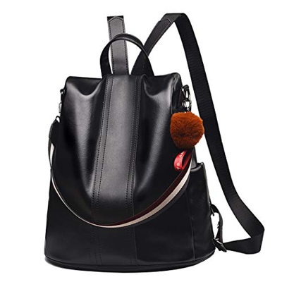 shepretty Zaino Donna antifurto Borsa Tracolla Pelle Zainetto, 2-888nero
