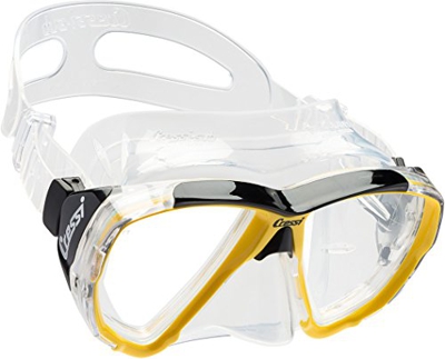 Cressi Big Eyes Mask, Maschera Subacquea con Vetri Temperati/Separati di Grande Affidabilità e Tradizione, Multicolore (Trasparente/Giallo)