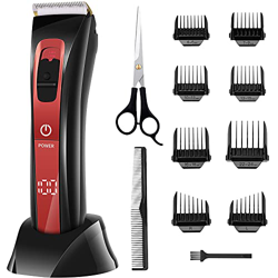 Tagliacapelli Uomo Professionale Regolabarba Elettrico Lama Regolabile Ceramica Titanio con 8 Pettine di Precisione Schermo LCD Impermeabile en oferta
