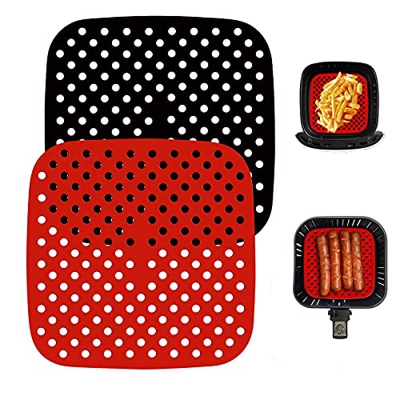 Fodere per Friggitrice ad Aria Riutilizzabili da 2 Pezzi 8,5 Pollici, per ristorante di Casa Facili da Pulire, Qualità Premium per Alimenti Tappetino 