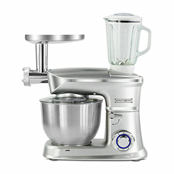 Royaltyline - Robot da cucina tritatutto, 3 in 1 impastatrice planetaria, mixer frullatore 6,5 litri 1900 W (Grigio) en oferta