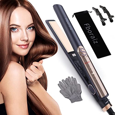 Fboraiz Piastra per capelli, piastra e arricciacapelli 2 in 1, temperatura regolabile 140-230 ℃, piastra per capelli con piastre in ceramica galleggia