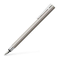 Faber-Castell NEO Slim - Penna stilografica, in metallo nero opaco primavera F Acciaio inox satinato características