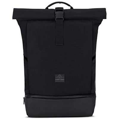 Johnny Urban Rolltop, Zaino da Donna e Uomo Nero ALLEN LARGE, Zaino per Scuola, Università, Lavoro, Scomparto per Laptop da 15,6 pollici, Impermeabile